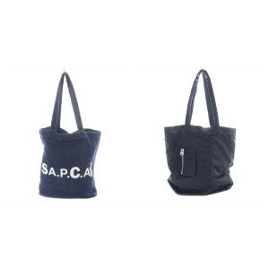 ×A.P.C アーペーセー トートバッグ ロゴ リバーシブル デニム 紺 ネイビー M61492 PAAEJ