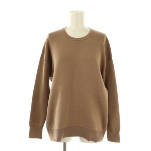 24SS コットンポリエステルスムースニットプルオーバー セーター 長袖 XS 茶 /NR OS