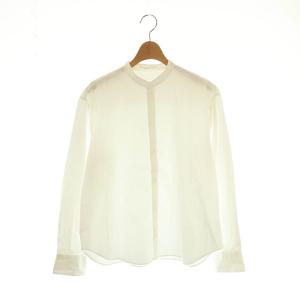 23AW ハイカウントサテン バンドカラーシャツ F 白 /MI OS