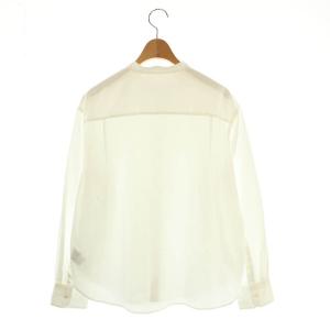 GALERIE VIE 23AW ハイカウントサテン バンドカラーシャツ F 白 /MI OS