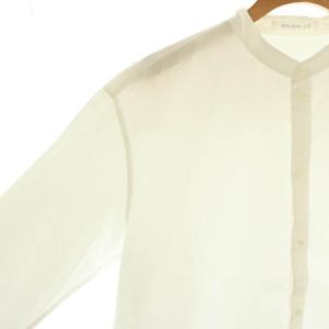 GALERIE VIE 23AW ハイカウントサテン バンドカラーシャツ F 白 /MI OS