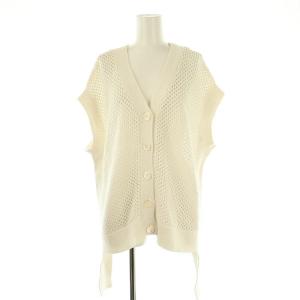 23SS メッシュ2wayカットソー ニット フレンチスリーブ リネン混 36 オフホワイト /DO OS