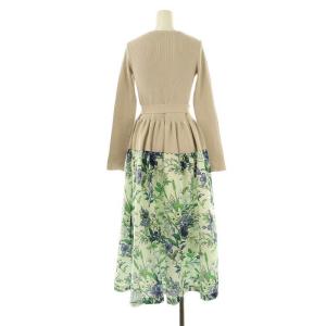 Diagram GRACE CONTINENTAL 23SS フラワープリントニットワンピース ロング 36 ベージュ マルチカラー /DF OS