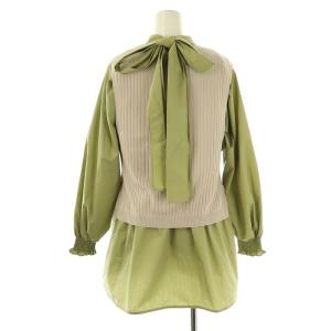 Diagram GRACE CONTINENTAL 2点セット ドルマンベストニット ブラウス 36 ベージュ オリーブ /DO OS