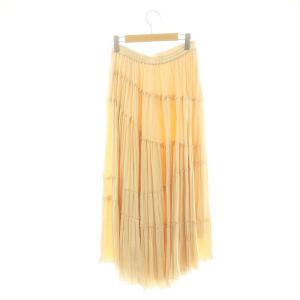 GRACE CONTINENTAL ティアードプリーツスカート マキシ ロング 36 クリーム色 0122121101 /AT OS SH