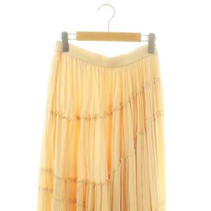 GRACE CONTINENTAL ティアードプリーツスカート マキシ ロング 36 クリーム色 0122121101 /AT OS SH