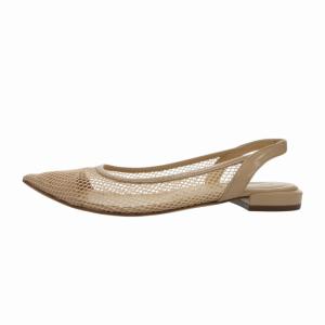 FABIO RUSCONI DORIS1627 メッシュパンプス フラットシューズ ポインテッドトゥ 36 23.5cm ベージュ
