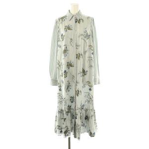 23SS スズラン刺繍シャツワンピース 38 ブルー ホワイト