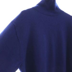 HUMAN WOMAN 24AW ソフトタッチウールハイネックプルオーバー ニット セーター M 青 ブルー /AT OS