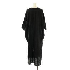 mizuiro ind mizuiroind リネン スタンドカラー シャツワンピース バイカラー 黒 白 /CX OS