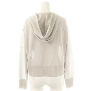 theory luxe 24AW Sheer Knit 2 Tiare ショートニットジップアップパーカー 38 ライトグレー