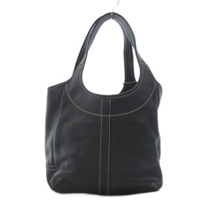 COACH 10743 エルゴ ステッチデザイン レザートートバッグ ハンドバッグ ロゴ 黒 ブラック /FT