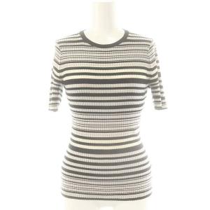 25SS Regal Wool Rib Stripe Tee リブニット プルオーバー 半袖 S ブラック