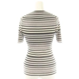 Theory 25SS Regal Wool Rib Stripe Tee リブニット プルオーバー 半袖 S ブラック