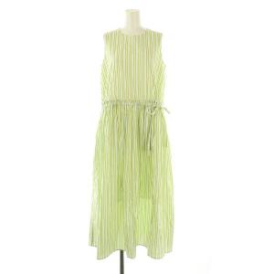 近年モデル グリーンストライプワンピース 0 白 黄色 緑 /MI OS