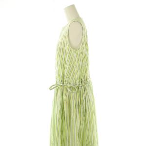 OBLI 近年モデル グリーンストライプワンピース 0 白 黄色 緑 /MI OS