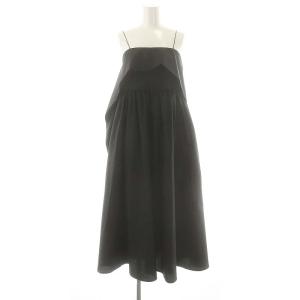 近年モデル ラッフルキャミワンピース ロング 0 ブラック /HK OS