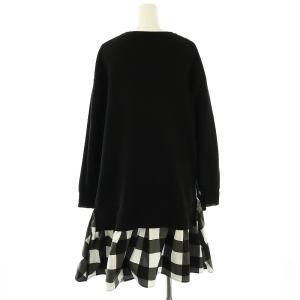 OBLI 25SS ニットドッキングワンピース 膝丈 長袖 0 ブラック /HK OS