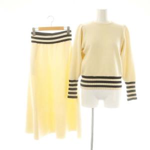 セットアップ ボーダー ニット セーター フレアスカート 0 アイボリー /DO OS