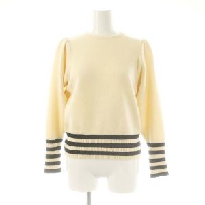 OBLI セットアップ ボーダー ニット セーター フレアスカート 0 アイボリー /DO OS