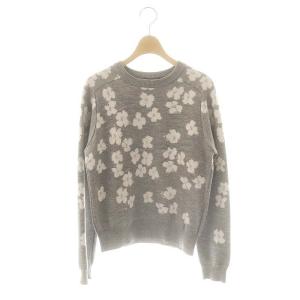 23AW フラワーラメジャガードニット セーター 長袖 S グレー /HK OS