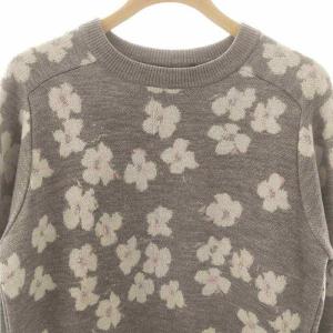 SEVEN TEN by MIHO KAWAHITO 23AW フラワーラメジャガードニット セーター 長袖 S グレー /HK OS