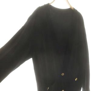 Grace Class メタル釦カットカーディガン Vネック 長袖 36 黒 ブラック /AT OS