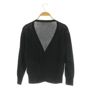 Diagram GRACE CONTINENTAL ラメルーズニットカーディガン 長袖 Vネック 36 ブラック /MY OS