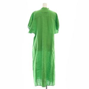 TICCA 24SS リネンバルーンスリーブワンピース ロング スキッパー F ライトグリーン /DO OS