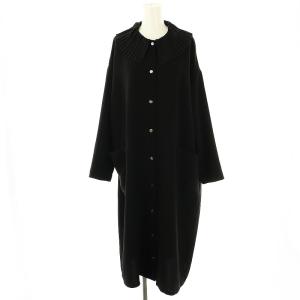 プリーツカラーワンピース 黒 /MI OS