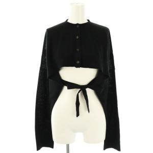 25SS SHORTEST C/D カーディガン ニット ショート丈 長袖 38 ブラック /HK OS