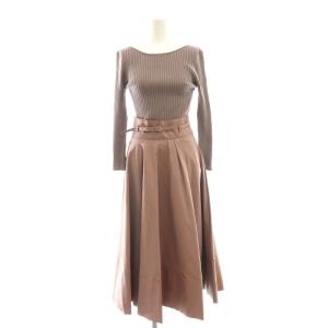 タフタドッキングレディワンピース ロング 1 グレイッシュピンク モカグレー /ES OS