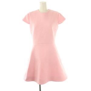 25年製 Half-sleeve Flared Dress ツイード F ピンク