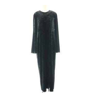 ベロアスリットワンピース ロング M ブラック /ES OS