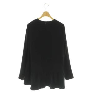 YOKO CHAN YOKOCHAN ロングスリーブヘムギャザーブラウス 38 ブラック /ES OS