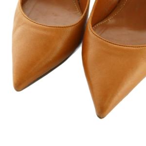 Sergio Rossi パンプス ポインテッドトゥ ピンヒール レザー 37.5 24.5cm 茶 /MI OS