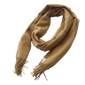 ストール マフラー カシミヤ フリンジ ブラウン /YO23