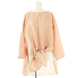 前結びチュニックシャツ リネン F ピンクベージュ /DO OS SH