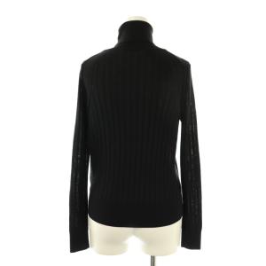 SLOANE 18Gワイドリブ ウール×シルク タートルネック プルオーバー ニット カットソー 1 黒 /MI OS