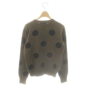 Max Mara ドットコットンニットプルオーバー セーター 長袖 S カーキ /HK OS SH