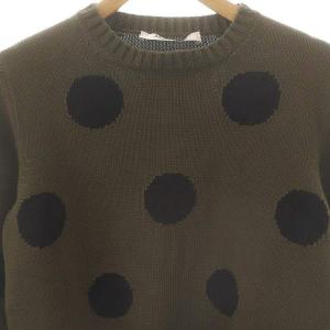 Max Mara ドットコットンニットプルオーバー セーター 長袖 S カーキ /HK OS SH