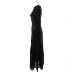 Diagram GRACE CONTINENTAL 23AW ストレッチレースフレアワンピース 長袖 ロング コットン 38 黒 /NR OS