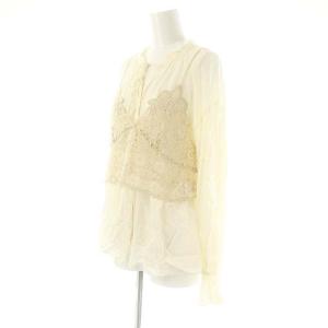 GRACE CONTINENTAL 25SS レースキャミ付カフタンブラウス 36 クリーム色 ベージュ /MI OS