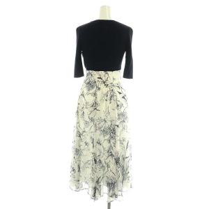 Apuweiser-riche 23SS  ニットコンビフラワーワンピース 0 紺 白 /MI OS SH