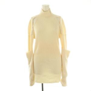 DOUBLE SLEEVE HIGH NECK RIB SWEATER ニット セーター 長袖 34 アイボリー