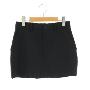 WOOL DRAWSTRINGS MINI SKIRT スカート タイト ONE SIZE 濃紺 /MI