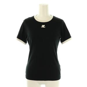 ロゴワッペンリンガーTシャツ カットソー S 黒 白 /MI OS SH