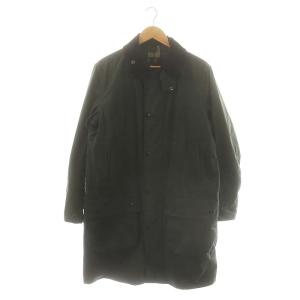 BORDER ワックス コットン コート ジップアップ ロング 42 ダークグリーン 222mwx0534