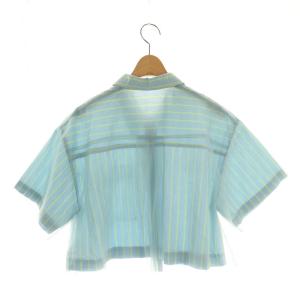 MAISON SPECIAL See-through Layered Tulle Shirt半袖シャツ ブラウス 前開き ストライプ