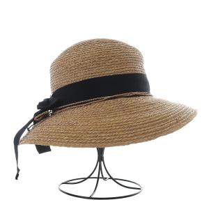 HELEN KAMINSKI ニューポート NEWPORT SB ラフィアハット 帽子 麦わら M ナチュラル/ブラックフリンジ /YO17